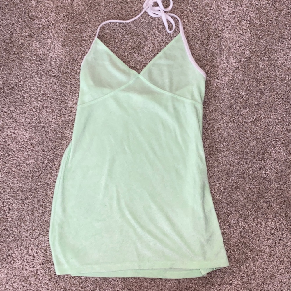 Lime green terry cloth swim cover up for women